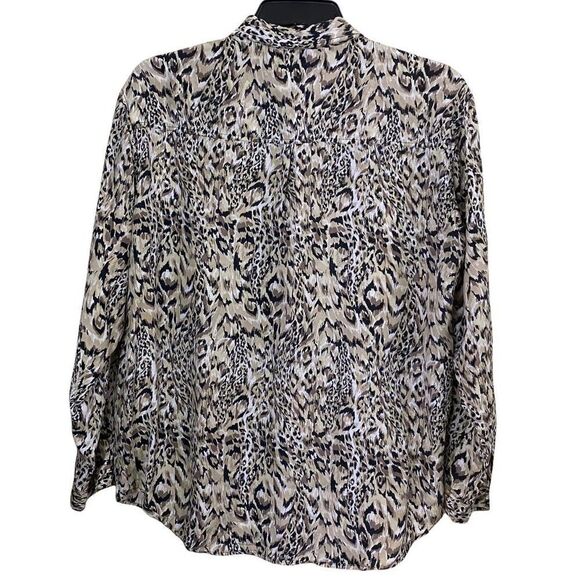 Vintage Metro Express Animal Print Silk Blouse Size Large - Picture 7 of 7